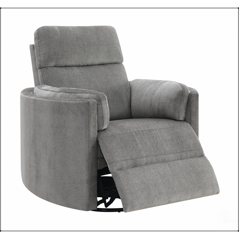 Fauteuil inclinable oscillant en chenille gris anthracite Sagen, Chenille gris anthracite