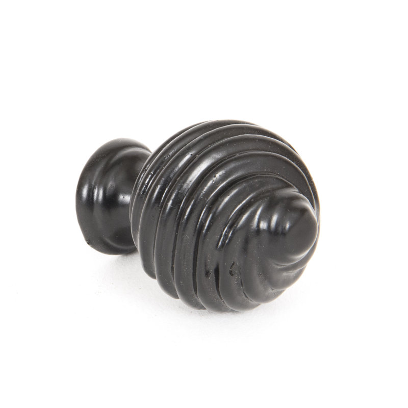 Twist 30mm Diameter Round Knob, Black
