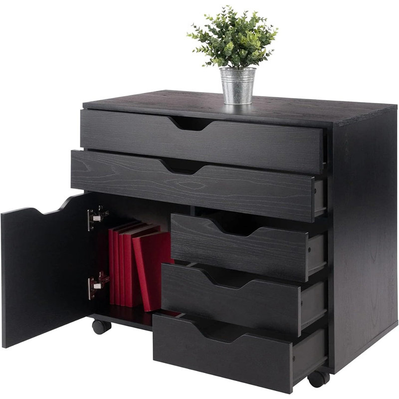 Crandon 4 ou plus. -Armoire de rangement à tiroirs, Noir