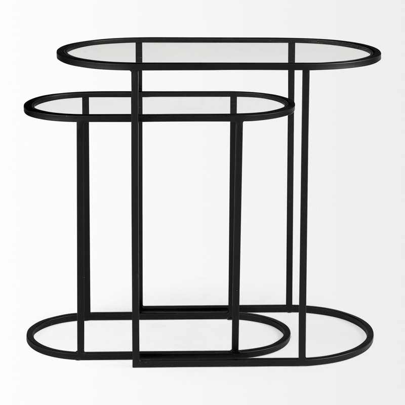 Eboni Glass Top End Table