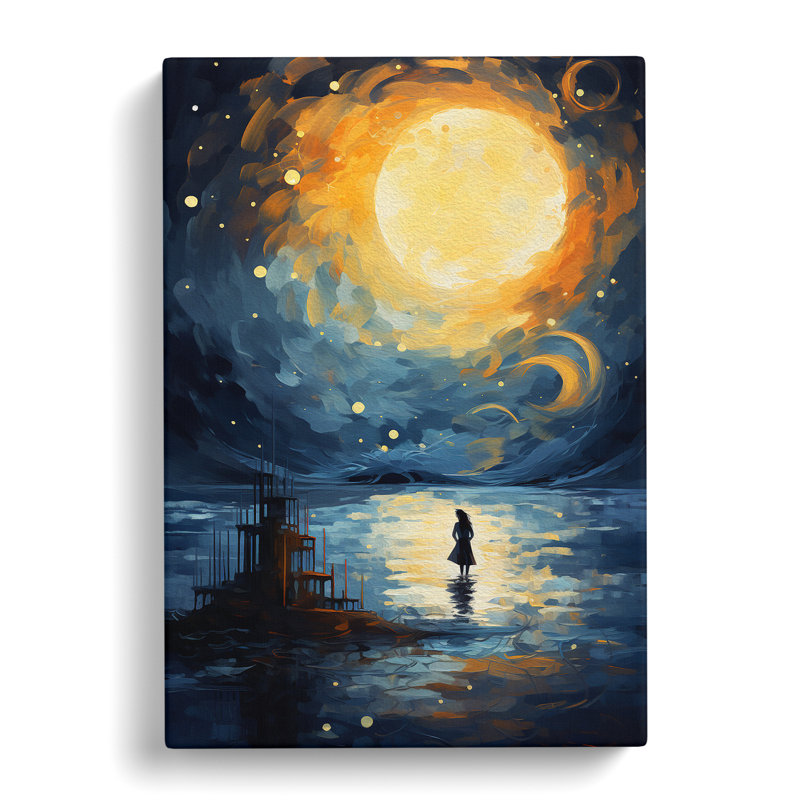 Moon Impressionism No.2 - Wrapped Canvas Print, 50cm H x 35cm W x 3cm D