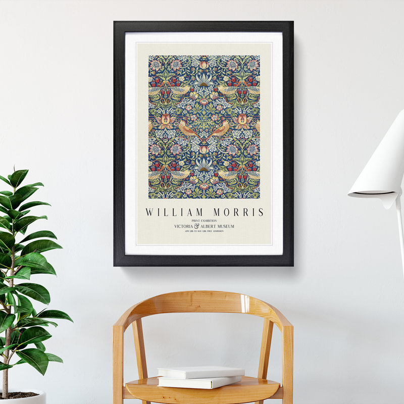Strawberry Thief Vol.2 by William Morris - Framed Print, Black Framed, 65cm H x 48cm W x 2cm D