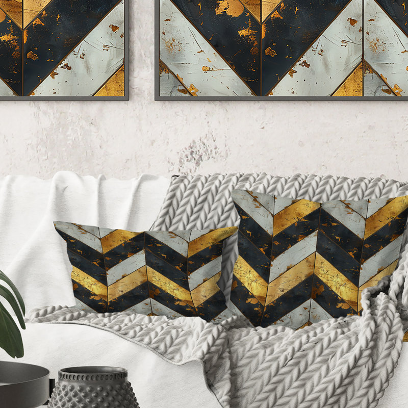 Coussin lombaire ivoire à chevrons - Glam