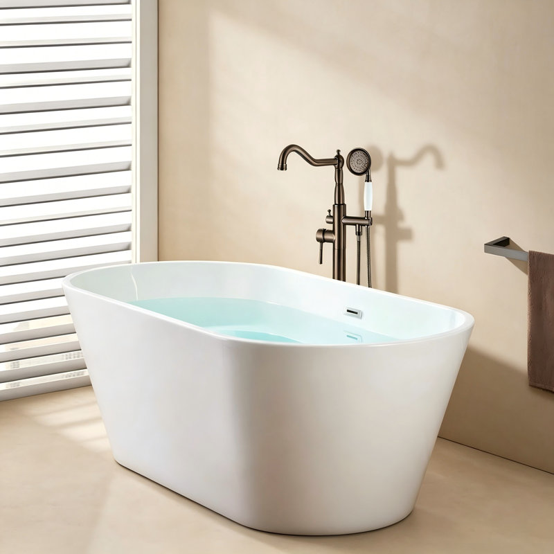Freestanding Tub Filler with Diverter, Oil Rubbed Bronze