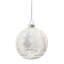 Glass Ball With Tree Pattern Ornament Set of 6 4"Dia. Frost