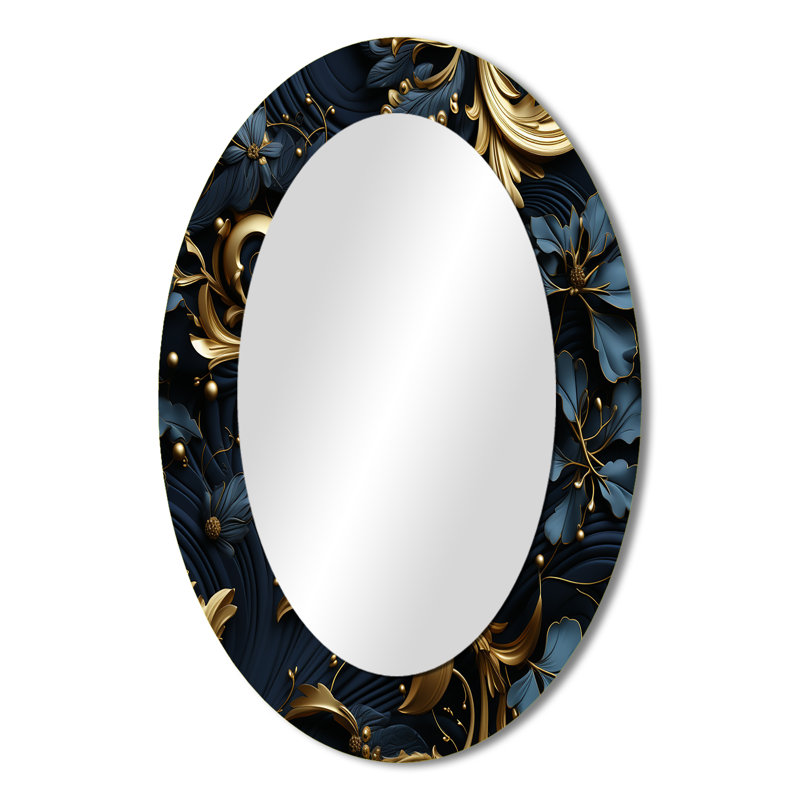 Miroir mural bohémien ovale en cachemire, H 36 po x l 24 po