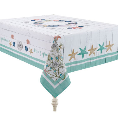 Coastal Christmas Geometric Tablecloth