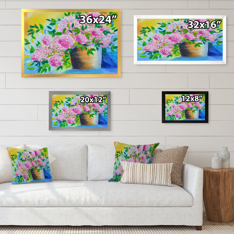 «Natural Lilac In Pot», reproduction sur toile avec cadre flottant, Cadre noir, H 8 po x l 12 po x P 1 po