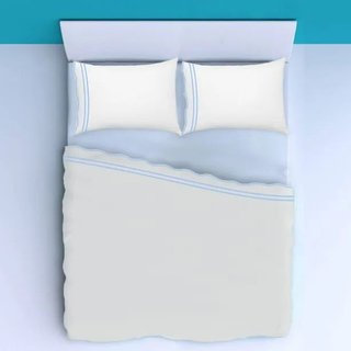 400TC Wavy Embroidery & Border Cotton Sateen Solid Cotton 4 Piece Sheet Set Fitted Sheet Fits Upto 16" Deep Pocket