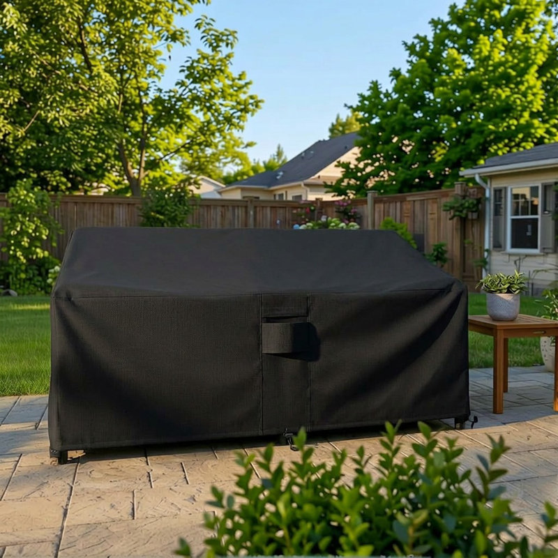 Hyslop Weatherproof Patio Sofa Cover with Breathable, Durable Water-Resistant PVC Protection, Adjustable Elastic Hem, Click-Close Straps and Air Holes