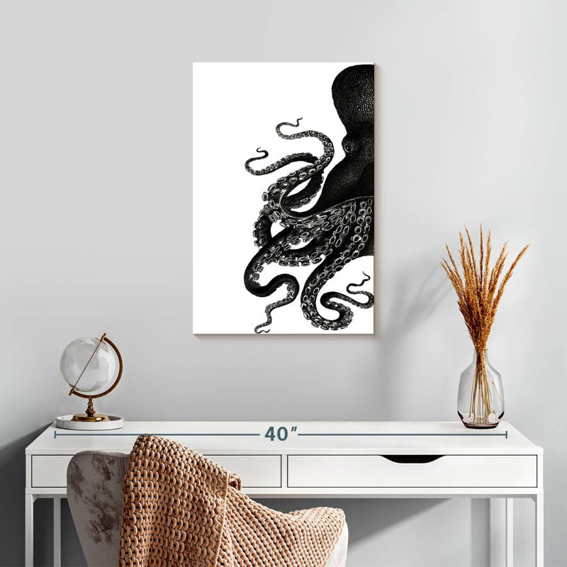 Brampt Octopus Black And White I, 24" H x 16" W