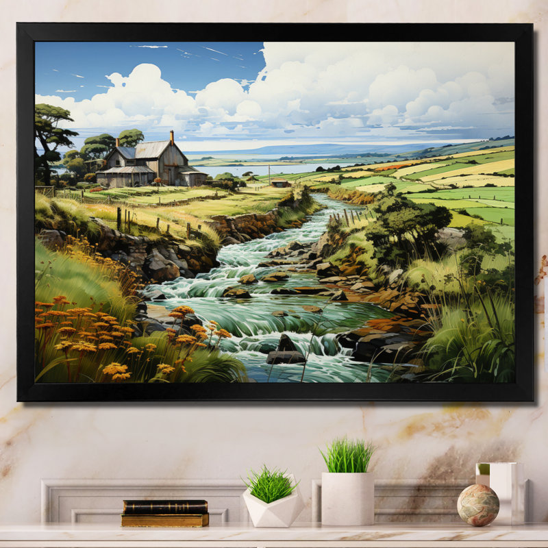Irlande Emerald Isle This II, H 12 po x l 20 po x P 1 po, Cadre simple noir