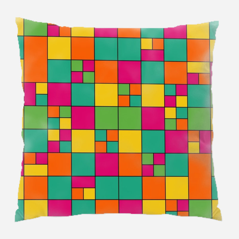 Abstract Geometric Microsuede Reversible Throw Pillow