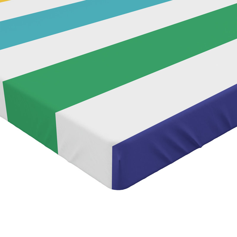 Ambesonne Striped Fitted Sheet 2-Pack Rainbow Pattern Multicolor