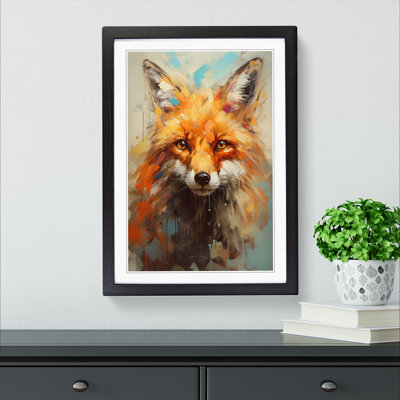 Fox Gestural Art - Framed Print