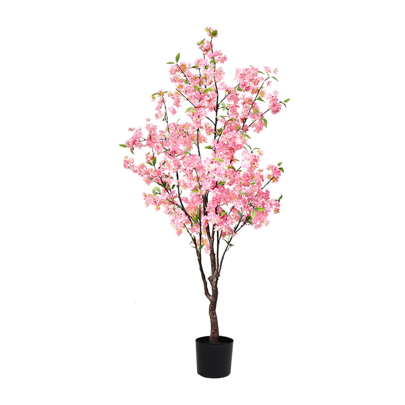 Cerisier artificiel en pot, Rose, H 54 po x l 26 po x P 26 po