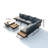 5-Pieces Modular Teak Patio Furniture Set With Smokeless Fire Pit 6 Person In Gray-1531796816