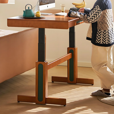 55.12"Solid Wood Electric Height-Adjustable Desk