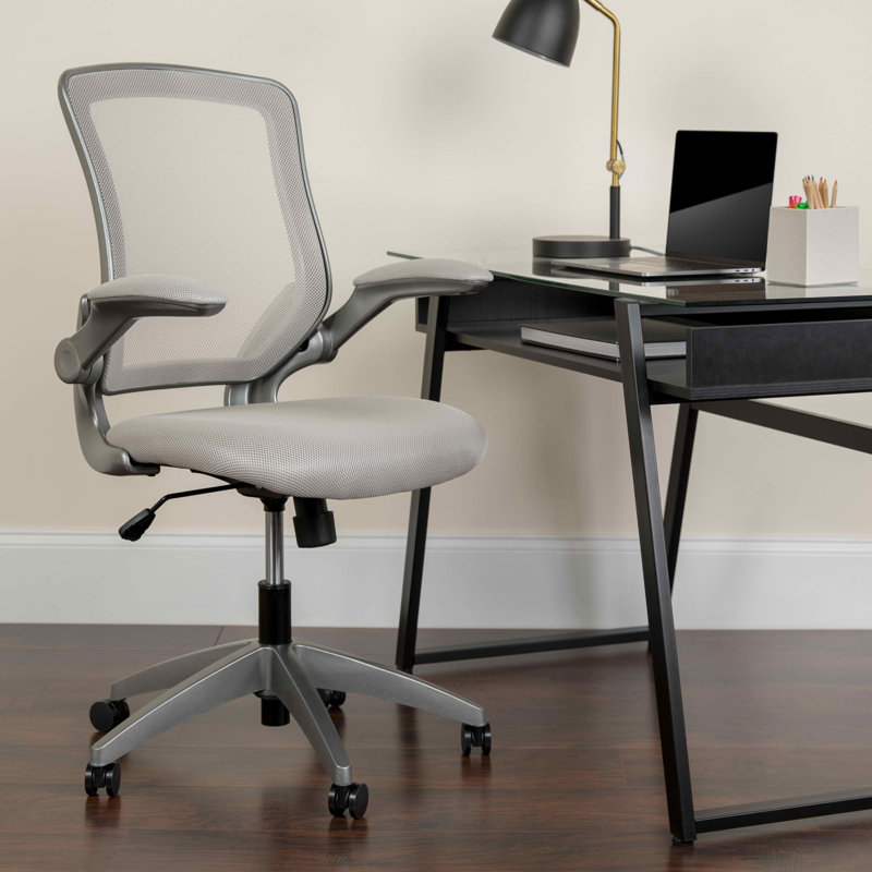 Chaise de bureau ergonomique en filet Bonavant, Gris