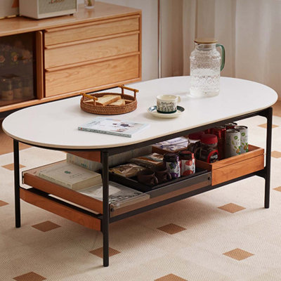 Retro Two-tier Oval Coffee Table