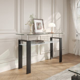 Aral 47.2'' Glass Top Console Table