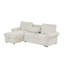 U_STYLE Canapé-lit modulaire convertible de 95 po avec méridienne de rangement, dossier escamotable avec 2 porte-gobelets, accoudoirs arqués avec garniture cloutée, tissu en polyester tricoté Warp, structure en bois d'acacia