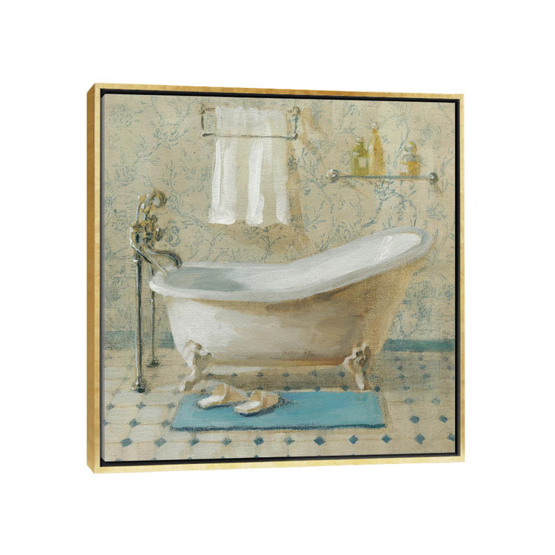 «Victorian Bath III» par Danhui Nai - reproduction d'art, Toile encadrée d'or, Sans mat, H 26 po x l 26 po x P 1,5 po