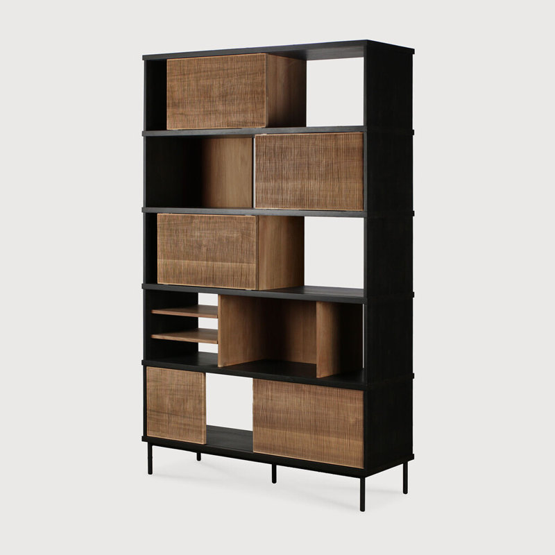 Oscar Solid Wood Geometric Bookcase