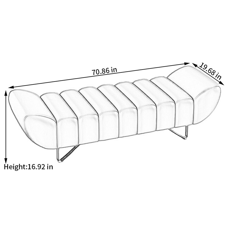 Banc rembourré en cuir Tatelynn, Bleu clair