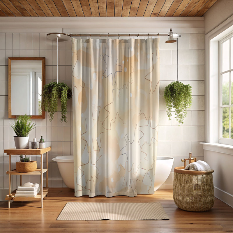 Rideau de douche Pastel Tones, L 71 po x L 74 po
