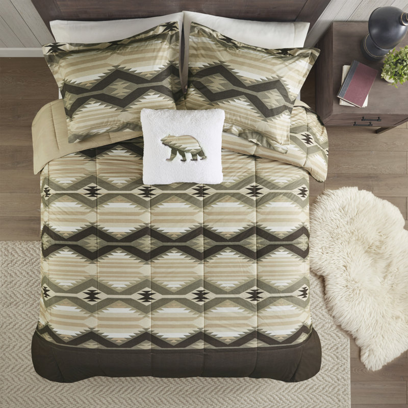 Full Brown Southwestern Down Alternative Comforter Set