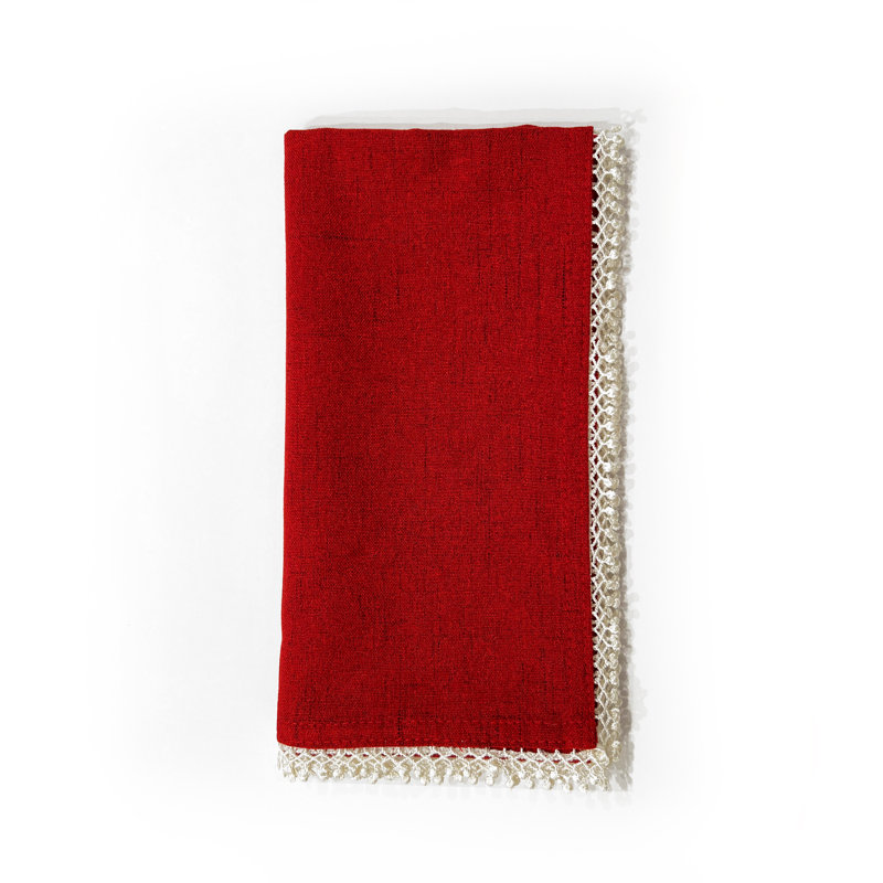  Lenox French Perle Solid Napkins, Red