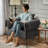 Upholstered Armchair with Thicker Seat Cushion and Pillow-2087373628