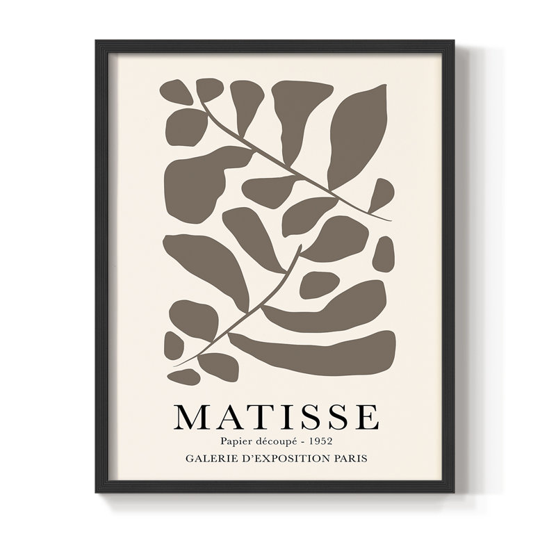 Matisse CCXI, reproduction encadrée - bois massif, H 14 po x l 11 po, Noir