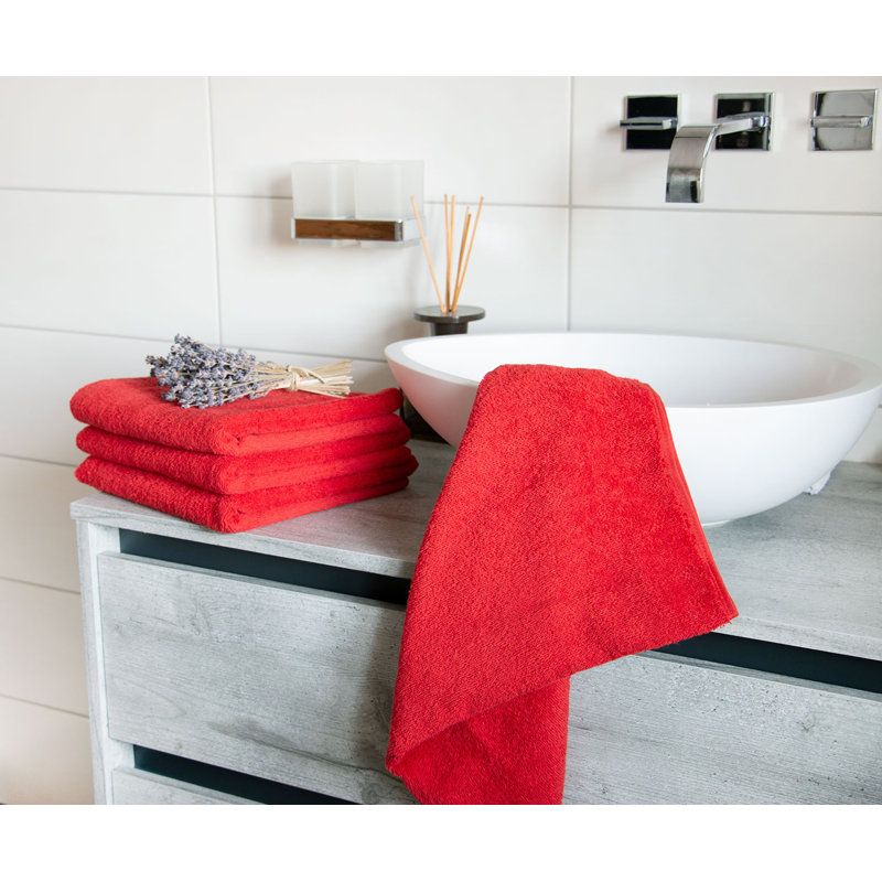 Midweight Hand Towel, Red