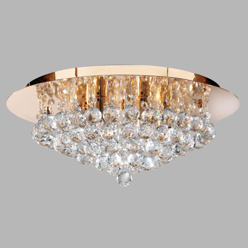 Kessler Glass Flush Mount, Gold