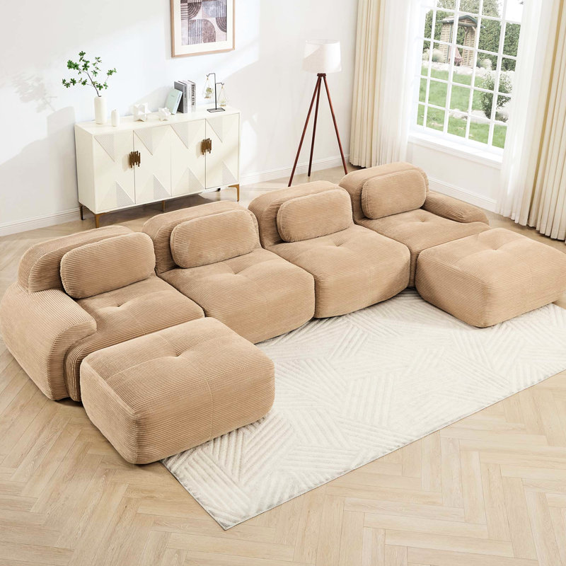 Canapés modulaires pour animaux de compagnie, velours côtelé respirant, salon moderne