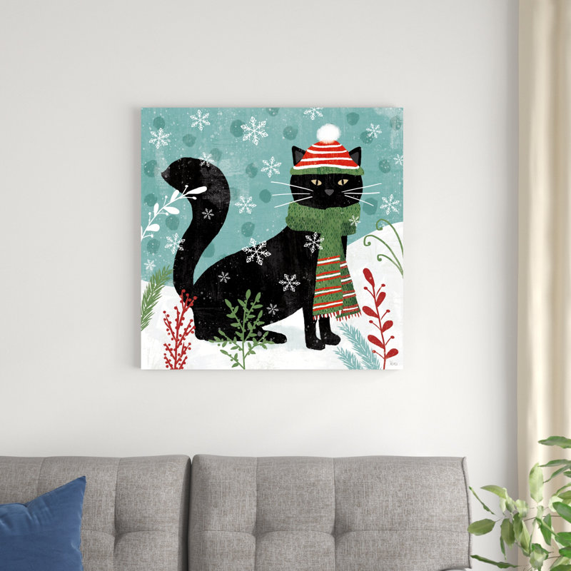 Purrfect Holiday II, H 30 po x l 30 po x P 1,25 po