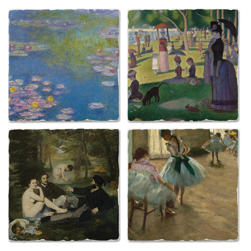 Thirstystone French Impressionists 4-Pack Assorted Tumbled Tile Coasters