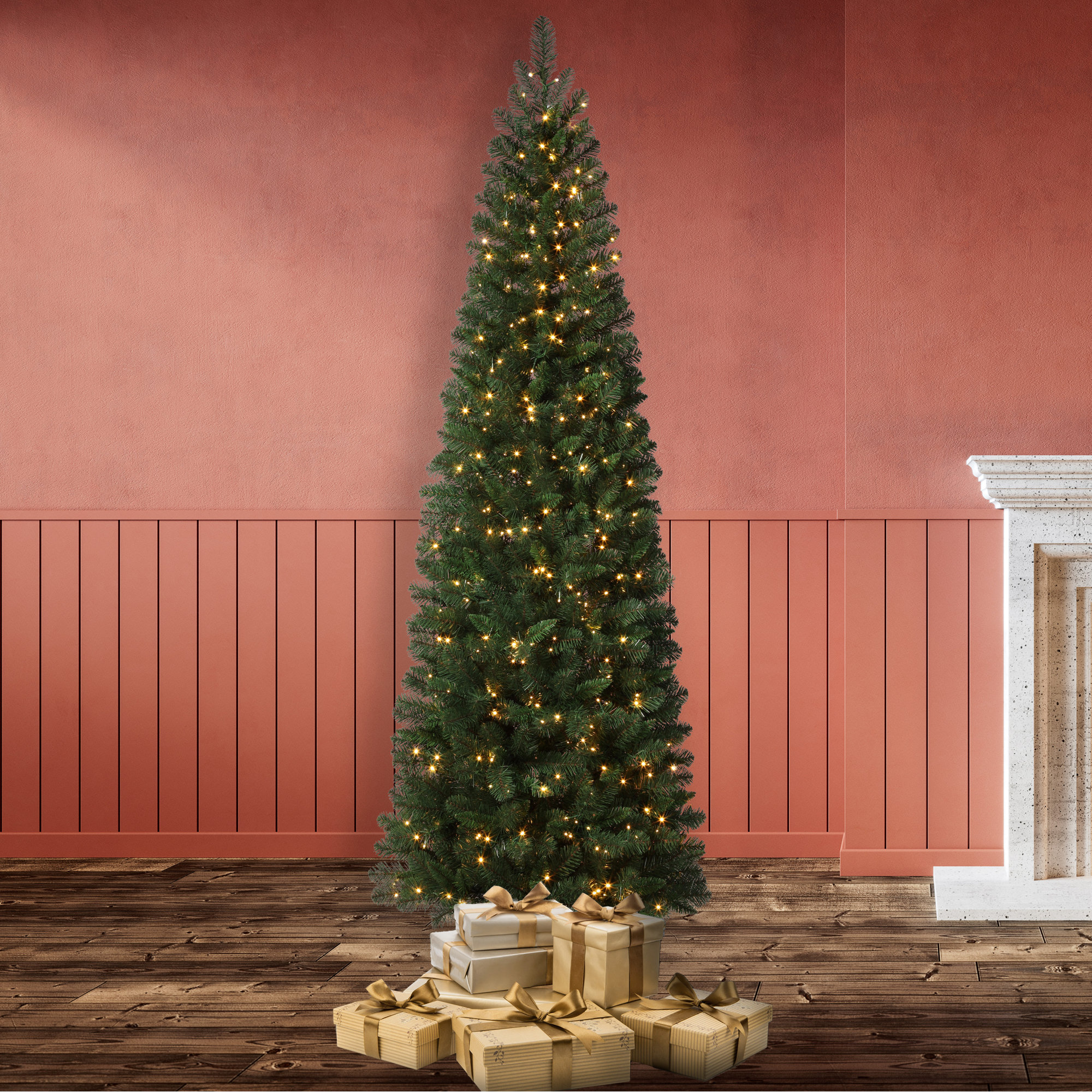 90' Lighted Artificial Spruce Christmas Tree
