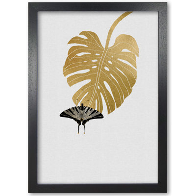 Butterfly & Monstera Leaf - Print