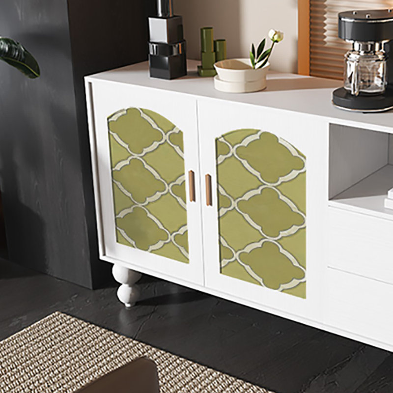Buffet grande capacité 59,1 po, Blanc/vert