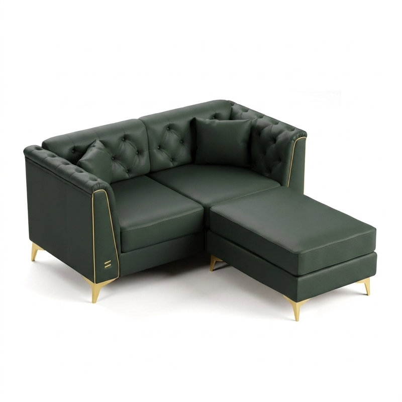 Canapé Chesterfield 61,5 po Mid-Century, Green