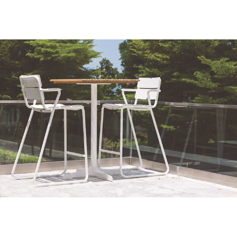Corail 31.13" Patio Bar Stool, Pastel Green