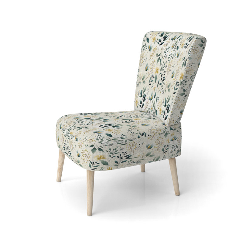 Minimalist Botanicals - Chaise d'appoint rembourrée scandinave, chaise d'appoint verte