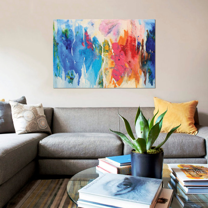 " Abstract Composition XIV " by Radiana Christova, 26" H x 40" W x 1.5" D, No Mat, Wrapped Canvas