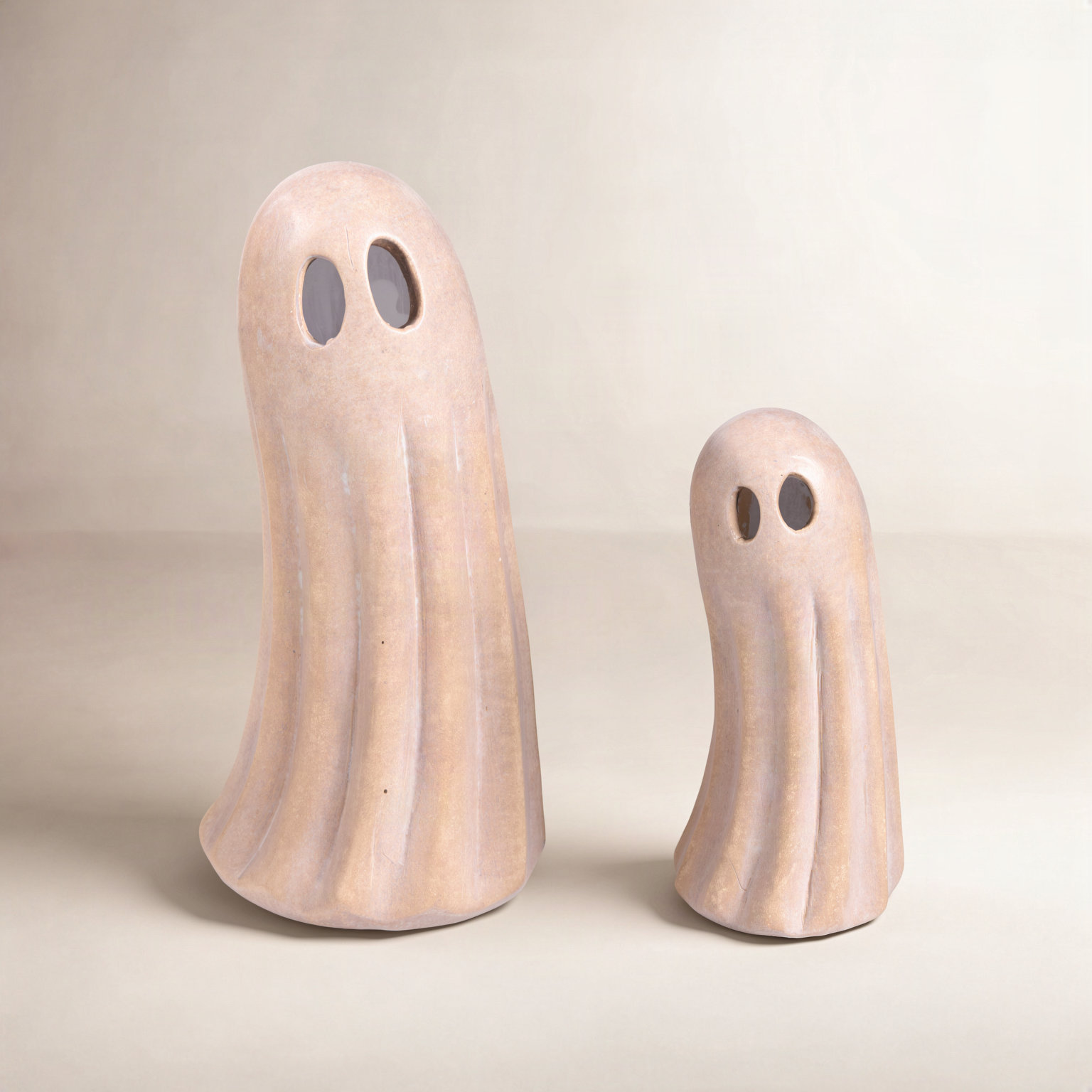 Ghost Ceramic Garden Statuary, Set of 2