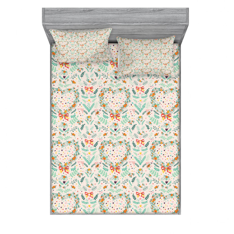 Microfiber Floral Sheet Set, Full, Floral 3