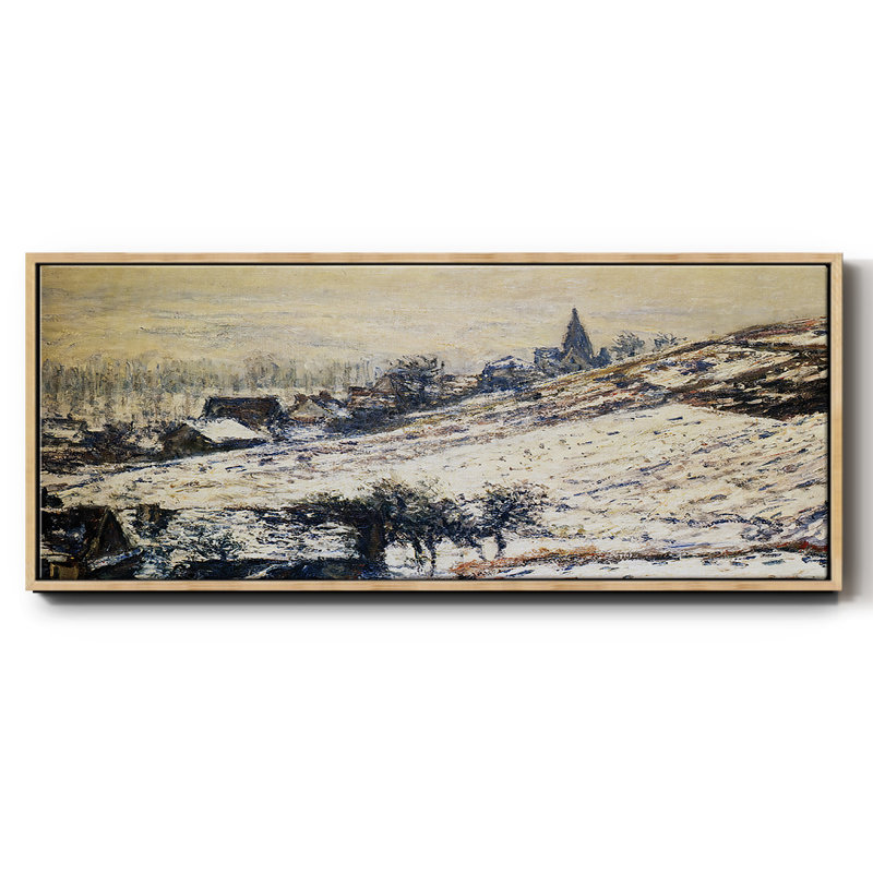 «Winter at Giverny», 1885 - Toile encadrée, H 12 po x l 30 po