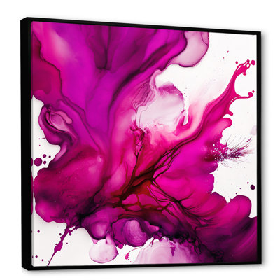 Ancient Mystery In Viva Magenta II - Abstract Liquid Ink Wall Art